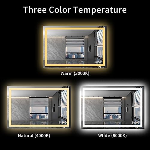LOAAO 40X32 LED Bathroom Mirror view 5