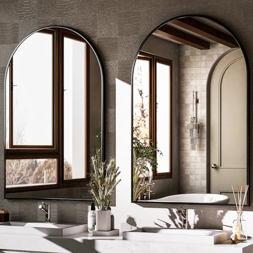 HARRITPURE 20"x30" Arched Bathroom Mirror view 5